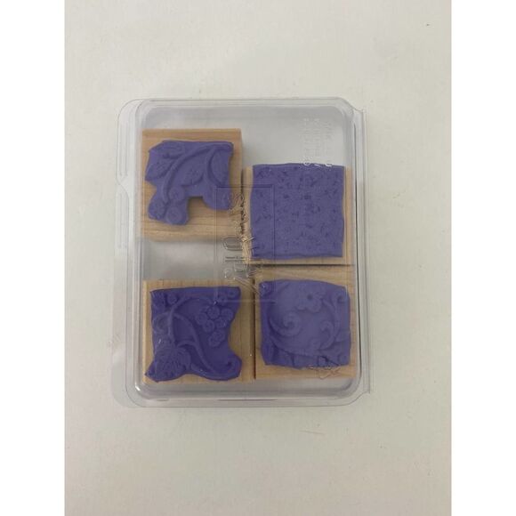 Four vintage stamps for scrapbooking, card making, and crafts - Ivy Holly Flower - Picture 5 of 5